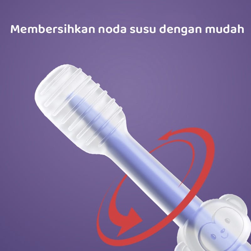 Sikat Gigi Bayi 3in1 / Sikat Lidah Bayi 3in1 / Sikat Gigi Bahan Silikon / BPA free Sikat Gigi dan Lidah Bayi Silikon 0-18 bulan / Baby Oral Care Pembersih Mulut / Set Sikat Lidah Gigi Bayi