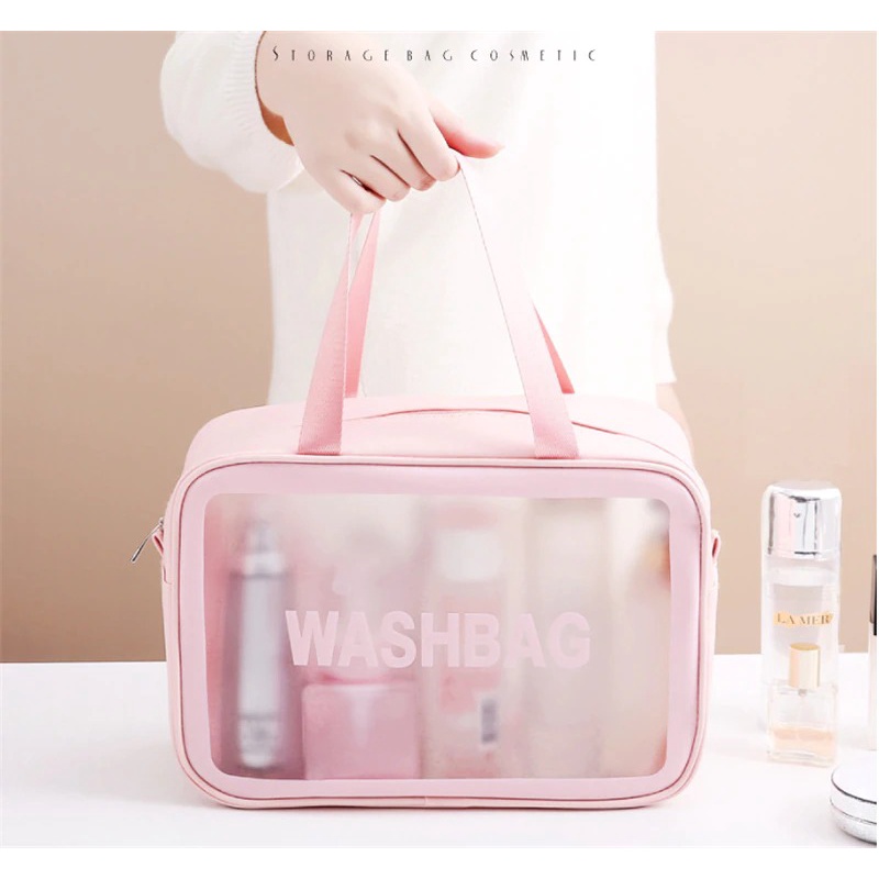 WASHBAG Tas Make Up Kosmetik Travel Cosmetic Bag 31 x 12 x 22 cm - WB2 - Pink