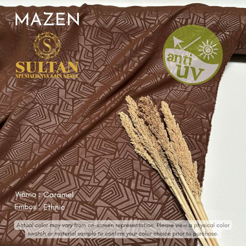 Kain Sultan 50 Cm Mazen Anti UV Caramel Embos 2 Motif - Ethnic - Rubic (Rebranding Marzan Anti UV)
