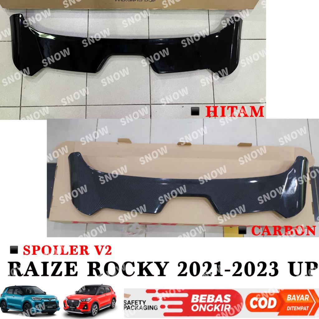 Spoiler Belakang Raize Rocky 2021 2023 2024 UP V2 Hitam Carbon