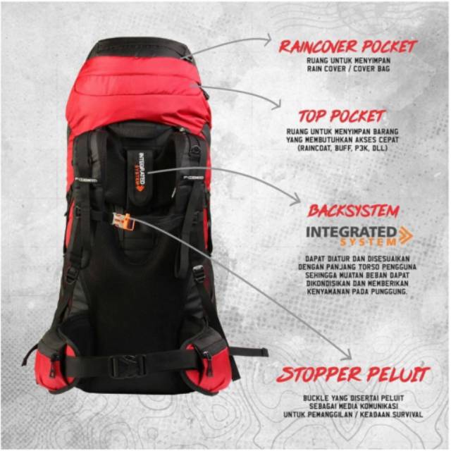 TAS GUNUNG/TAS HIKING/TAS CAMPING/TAS RANSEL/BACKPACK/TAS CARIER ALLO 60 LITER  -  COZMEED