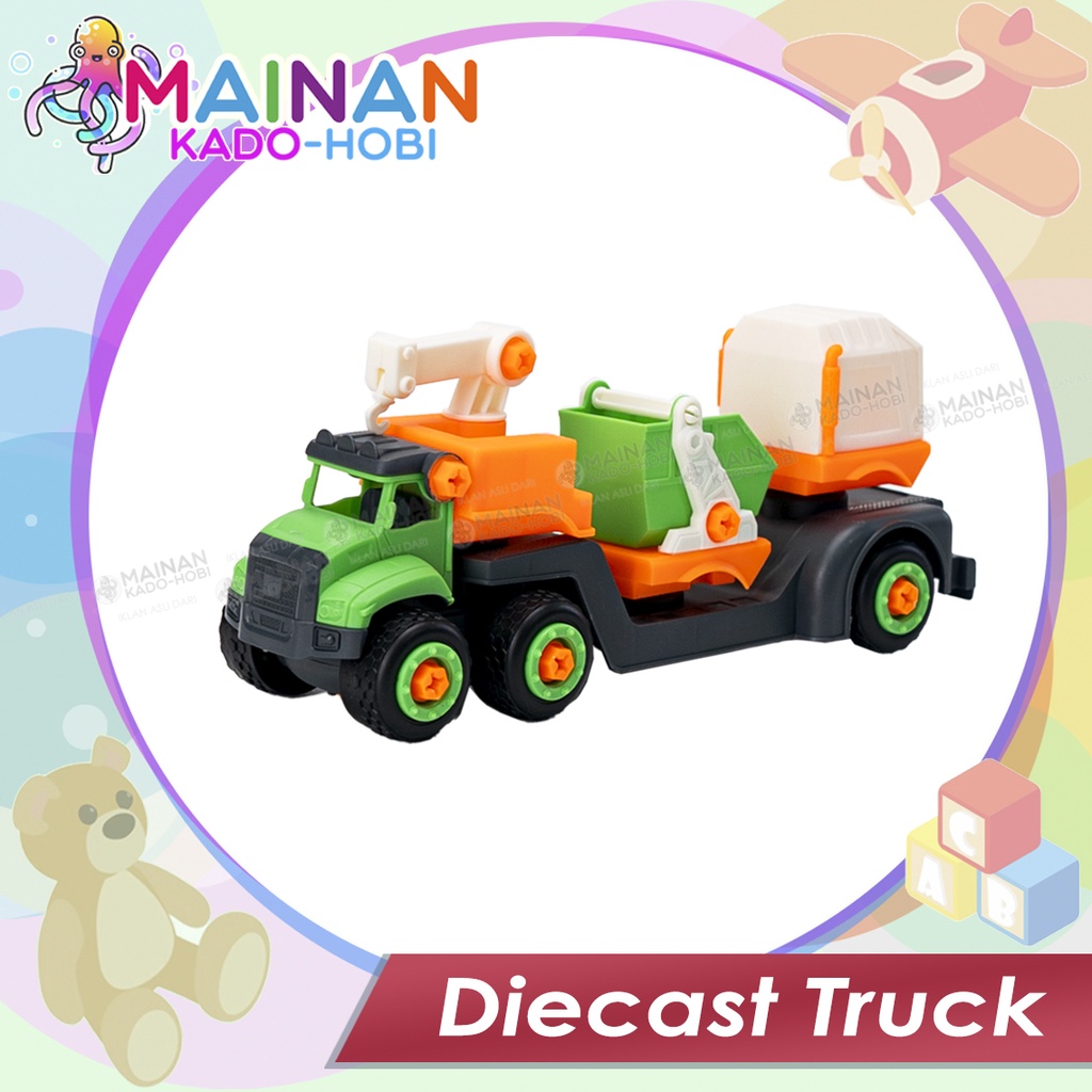 MAINAN ANAK LAKI DIECAST MINIATUR TRUCK SEMEN KONSTRUKSI EXCAVATOR