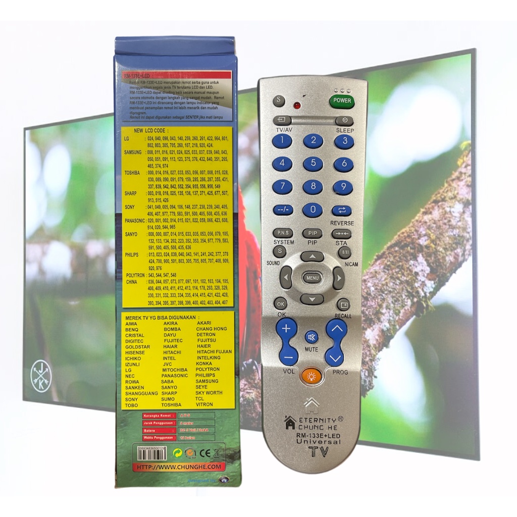 REMOTE MULTI TV UNIVERSAL CHUNGHE 133+LED REMOT PENGGANTI