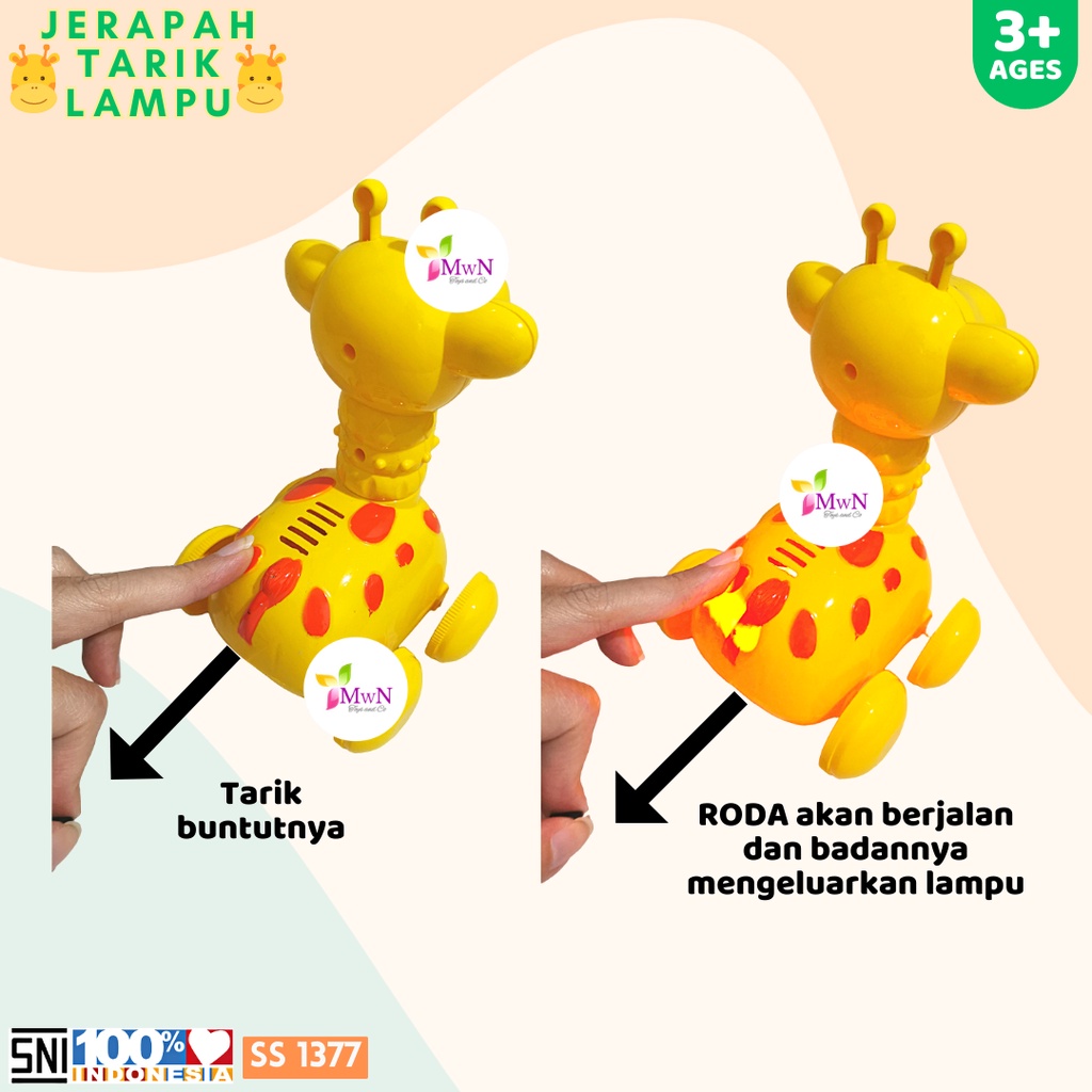 MWN Mainan Bayi Jerapah Tarik Lampu dan Jalan SS1377