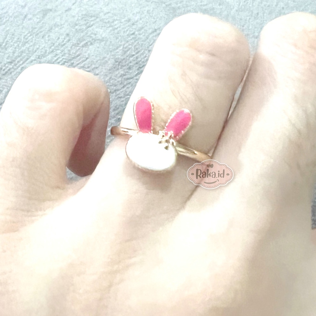 Cincin Anak Perempuan Cincin Anak Anti Karat Motif Rabbit Kelinci Bunga 1263