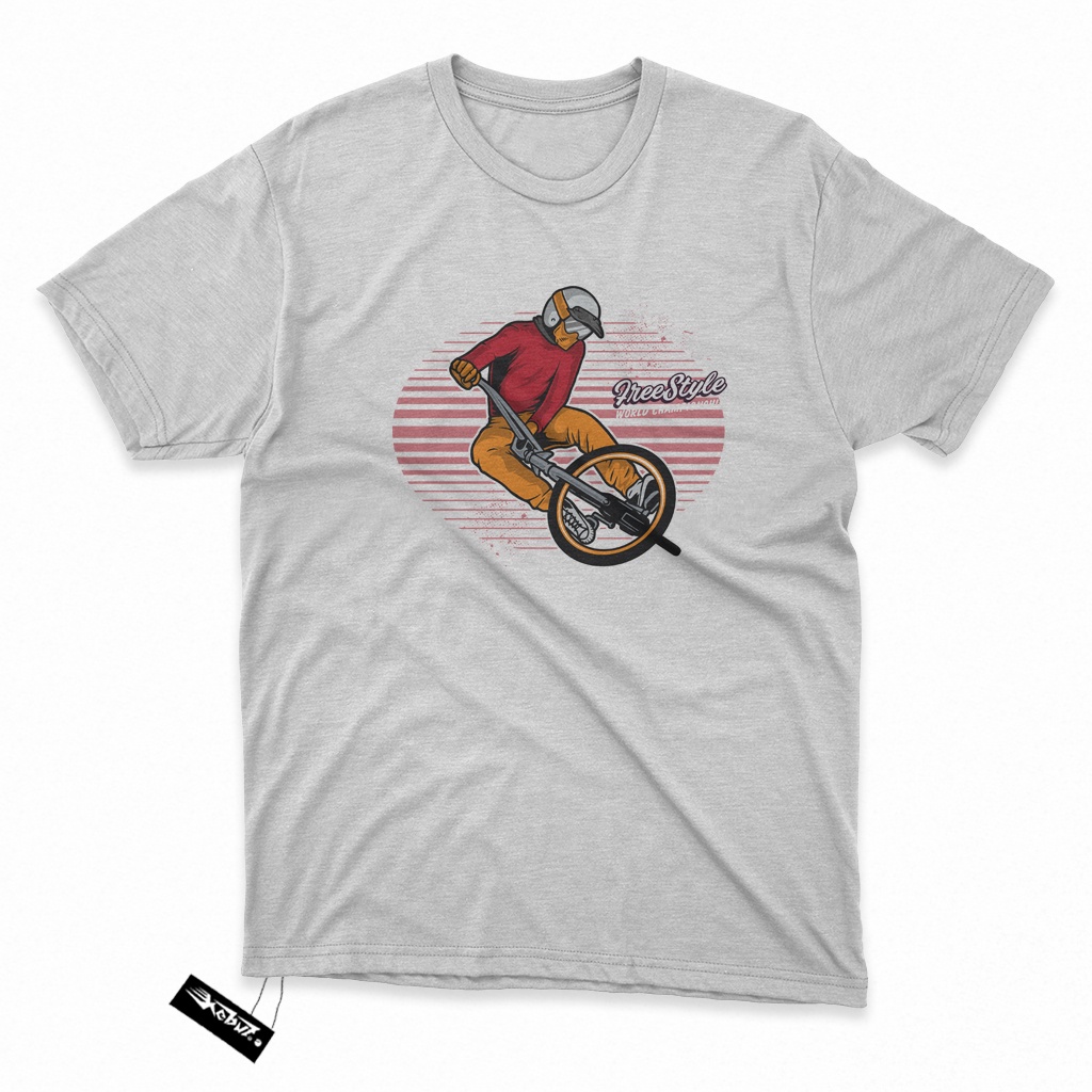 KAOS BMX Freestyle World Championship - Kain Katun Tshirt / baju distro Keren gambar desain ilustras