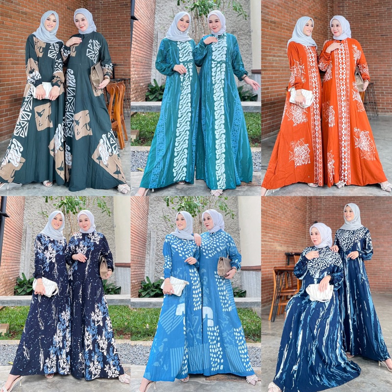 Ready Stock ✅ Dress Muslim Gamis Rayon Twill Modern Premium S M L Xl Xxl Jumbo Batik Fannifan Pekalo