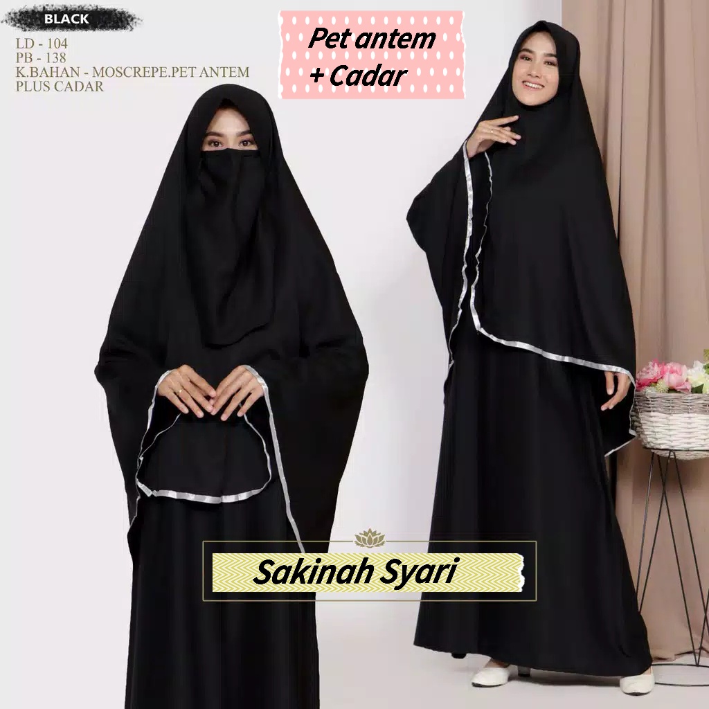 Sakinah- Bisa COD Dress Baju Gamis Syari Wanita Muslim Muslimah Busui Menyusui FREE HIJAB PLUS CADAR