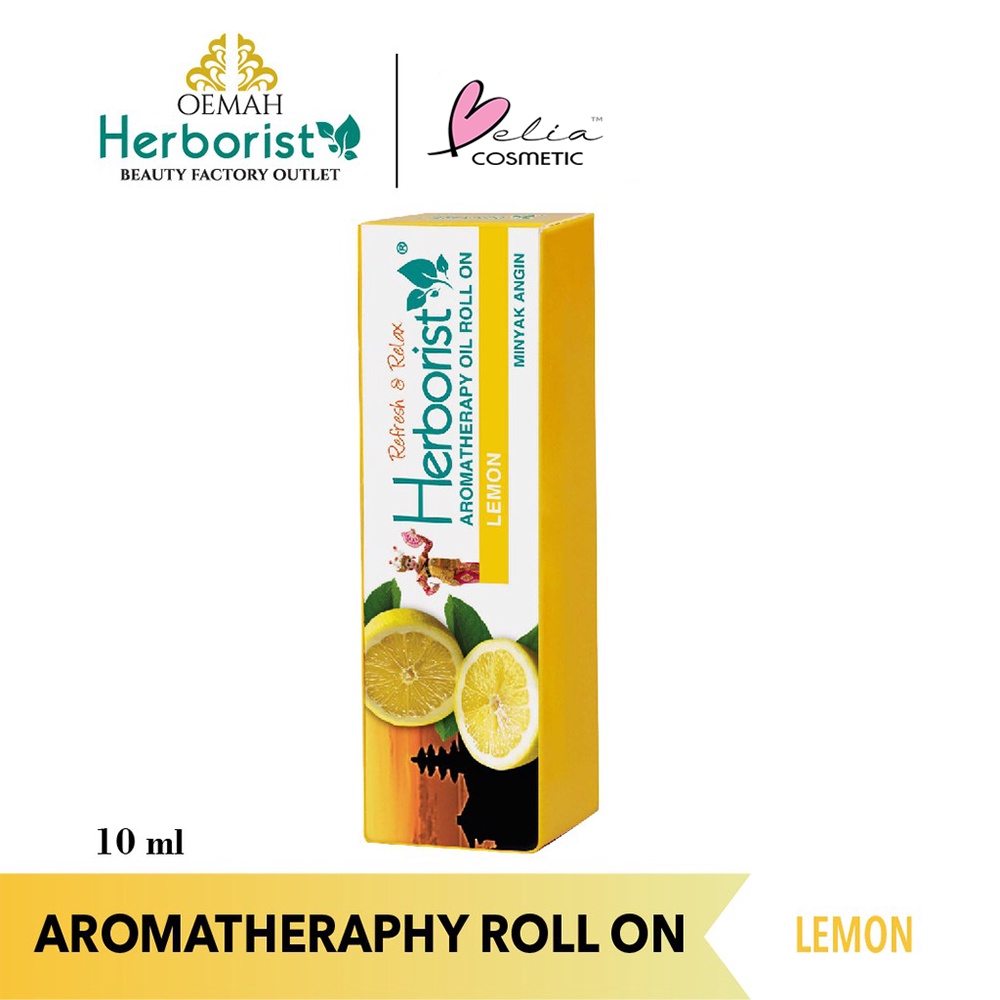 ❤ BELIA ❤ Herborist Minyak Angin Aromatherapy Roll On 10ml | Lemon | Peppermint | BPOM