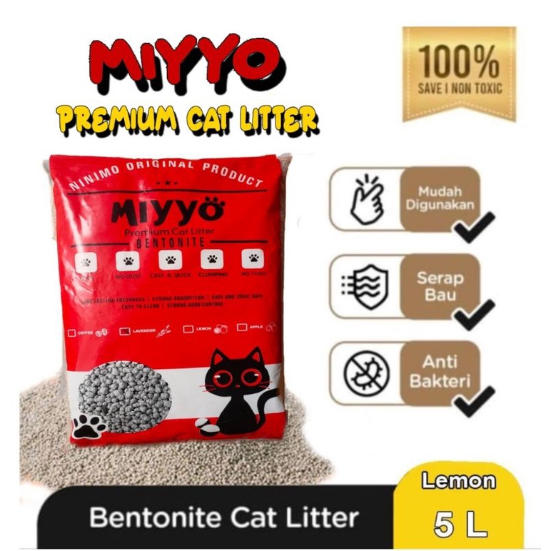 CARGO - MiyoTop Pasir Gumpal Wangi - 5Ltr - Litter Box Kucing - Bentonite