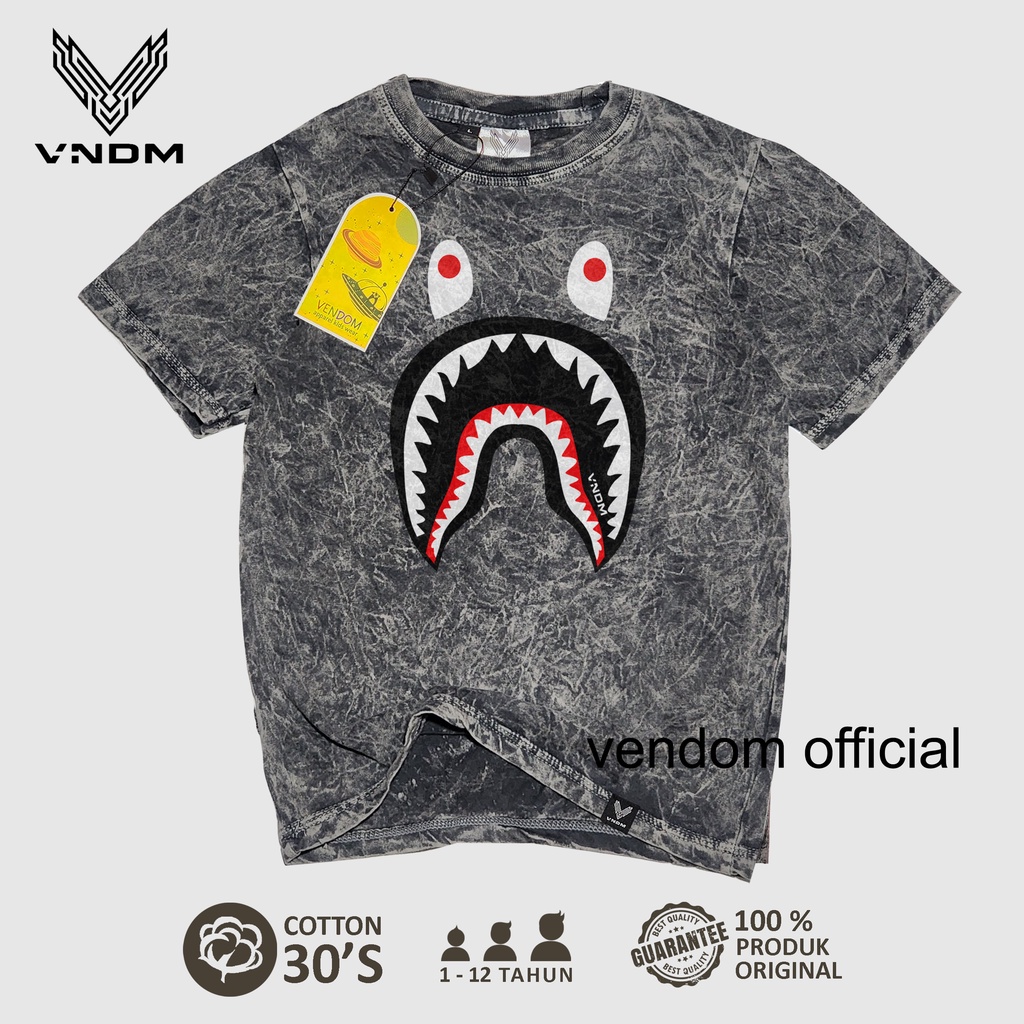 Vendom Kids Baju Kaos Anak Washet Laki Laki / Perempuan Unisex Umur 1-12 Tahun Bahan Cotton 30S VNDM musik