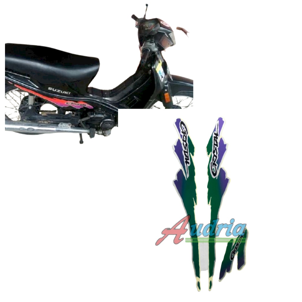 Striping stiker motor suzuki crystal tune 1994 hijau