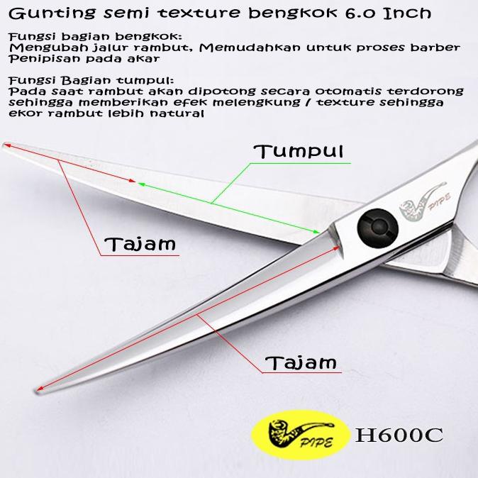 

Gunting Semi TEXTURE Bengkok PIPE H600C (potong sleding)