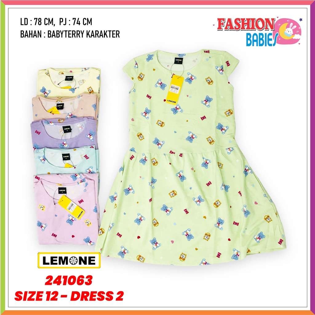 LEMONE KIDS D-602 MOTIF | DRESS ANAK BAHAN BABYTERY