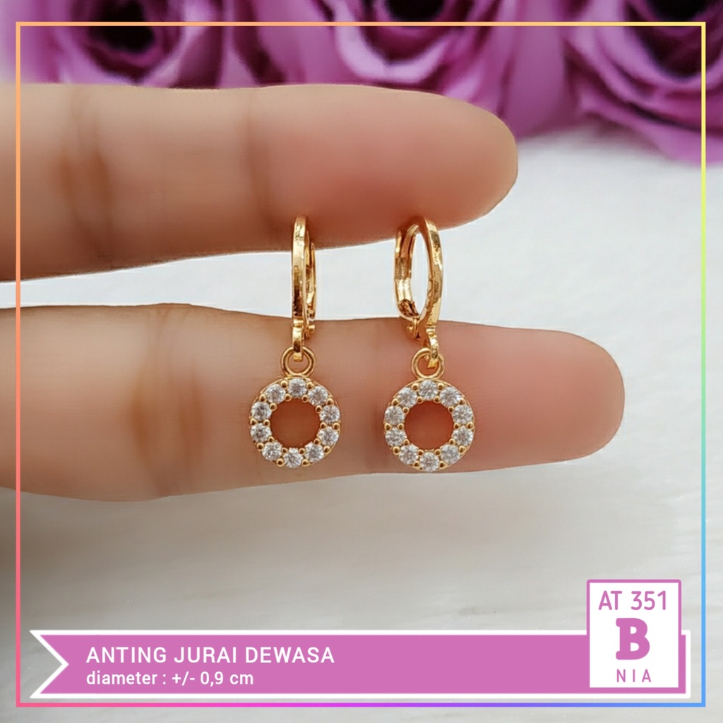 Anting xuping anting dewasa jurai bulat simple perhiasan lapis emas AT 351