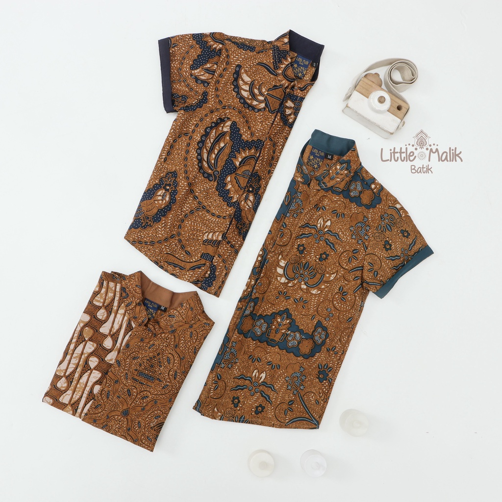 Kemeja Batik Anak Lengan Pendek By Little Malik Batik, Cap Solo