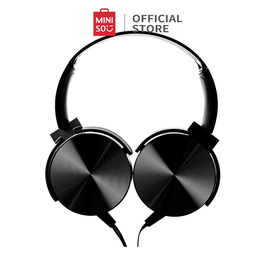 MINISO Headset Berkabel Ikat Kepala yang Dapat Disesuaikan dengan Mikrofon, Jack 3,5 mm Model: K-H14