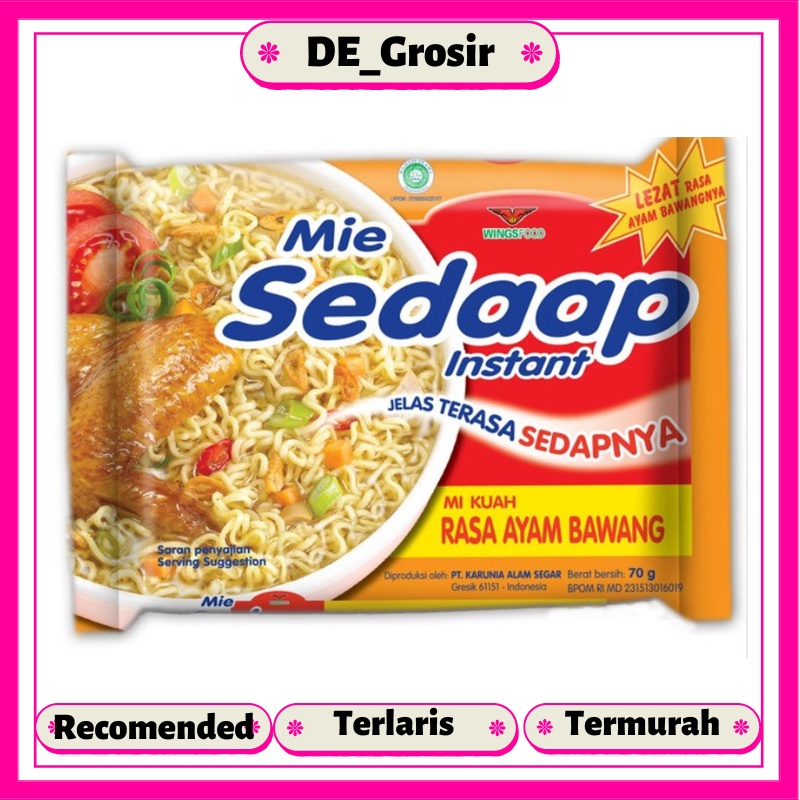 

Sedaap Mie Instan Kuah Rasa Ayam Bawang 70gr Satuan