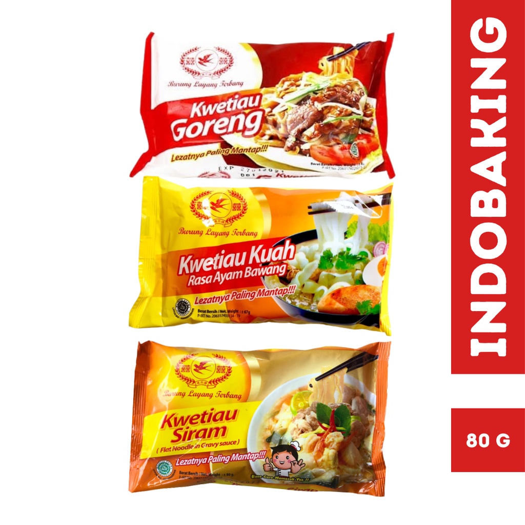 Kwetiau Goreng Kuah Siram Instan Cap Burung Layang Terbang