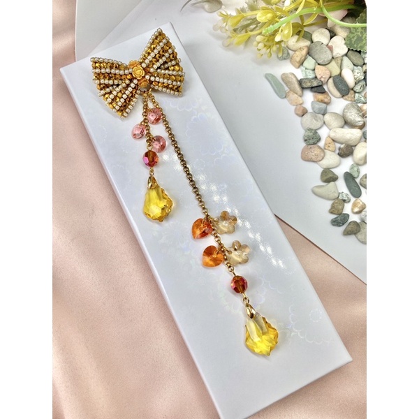 Bros Dagu/Bahu Swarovski Juntai Panjang