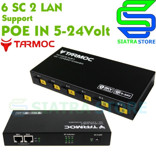 Tarmoc Media Converter 6 FO 2 LAN PoE | 6 SC 2 Rj45 PoE | 6FO 2LAN / 6 FO 2 LAN suport poe