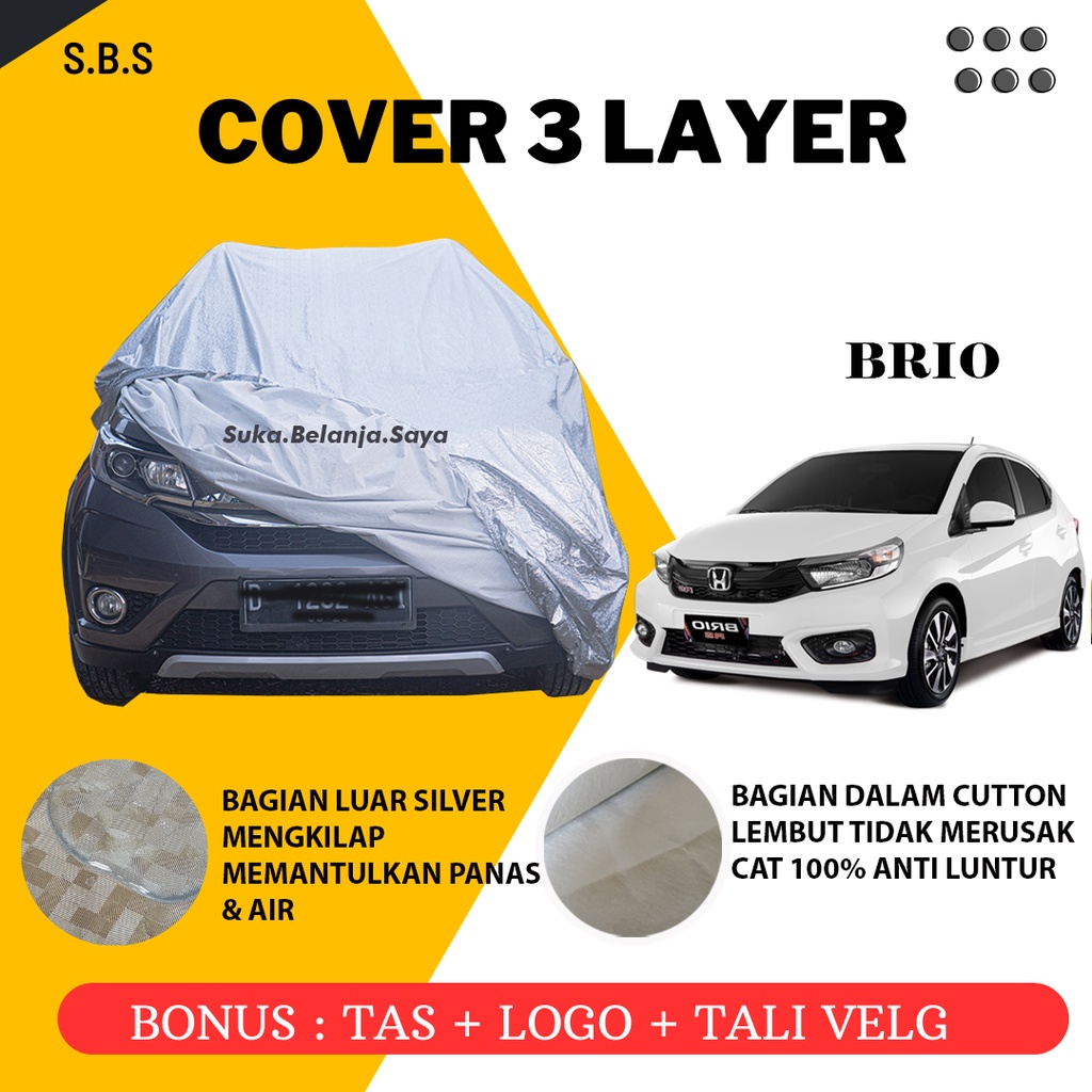 OUTDOOR PREMIUM Brio Body Cover Mobil Brio Sarung Mobil Brio/brio rs/brio satya/brio lama/all new brio/new brio/brio 2022/brio 2021