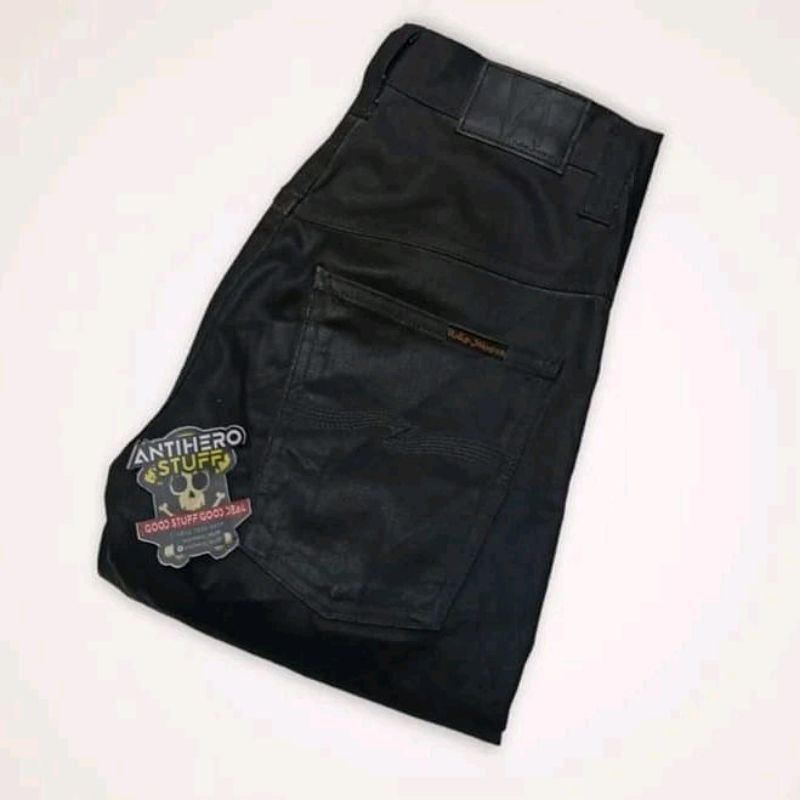 nudie jeans black coated original