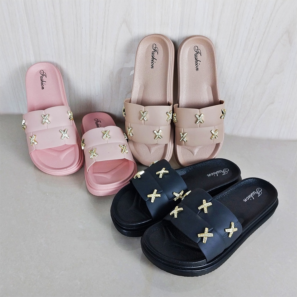 AND / COD / Sandal Wanita Import / Sandal Wanita Fashion Korea / Slip On Cewek Kekinian / Sandal Kasual Terkini SPT-48