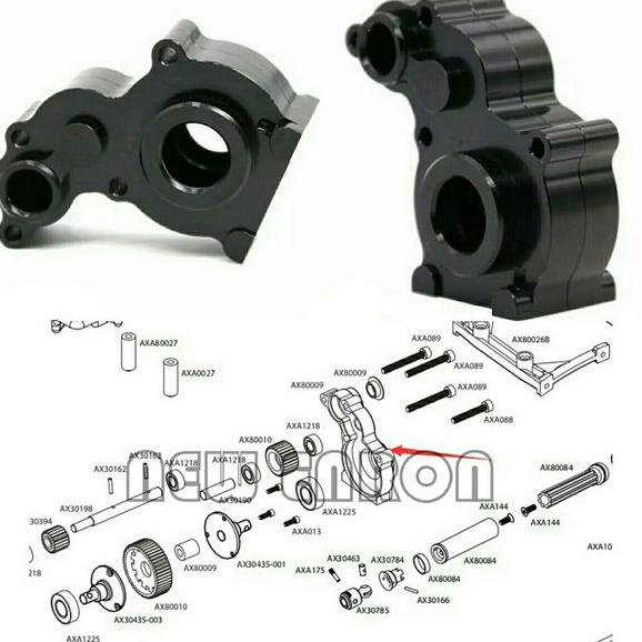 Gearbox case metal axial ax80009 Aluminium Gear box Transmisi austar pangolin AX80009 RC Crawler 1 1