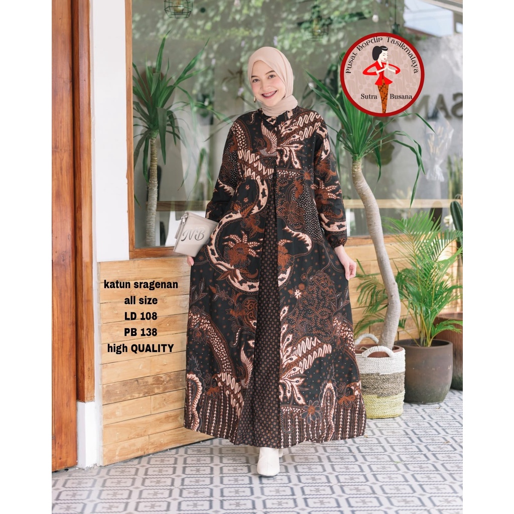 Pusat Bordir Tasikmalaya - Gamis Bahan katun Yamha Dress Busui friendly