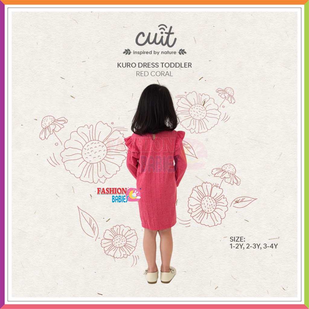 CUIT - KURO DRESS | DRESS RUFFLE ANAK PEREMPUAN EARTH COLOUR ❤ Fashionbabies ❤