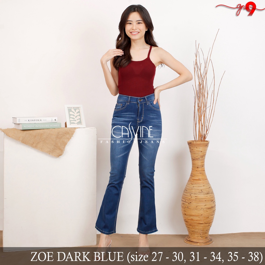 CASVINEJEANS | Celana Jeans Wanita Cewek Zoe Cutbray Boot Cut Snowblue Bigsize Jumbo Mom Jeans