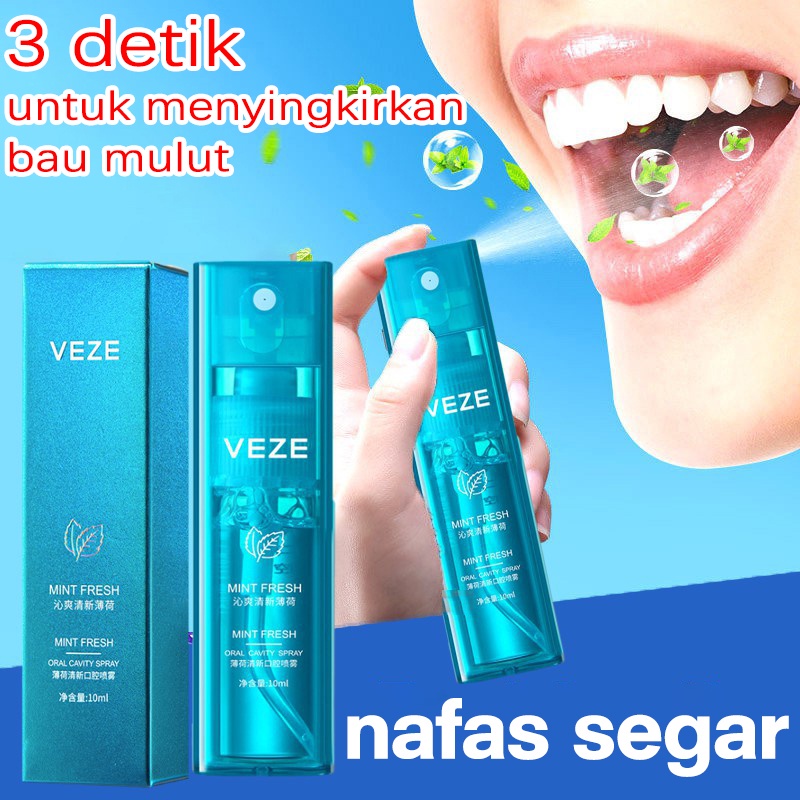 Refresh Mouth Spray Penyegar Mulut,Parfum Mulut dan Pengharum Mulut 10ml Obat Bau Mulut Penghilang -Mouth Spray Mulut Fresh untuk Menghilangkan Bau Mulut (Mint/Peach)