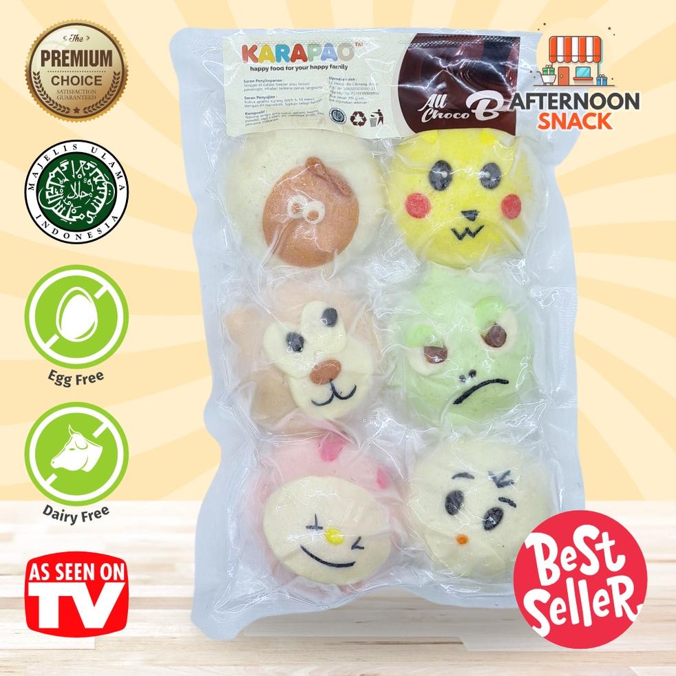 

Paling Diminati.. KARAPAO Paket ALL CHOCO Bakpao Karakter Coklat Frozen Karakter Manis Cemilan Jajanan Hits Kekinian 09I