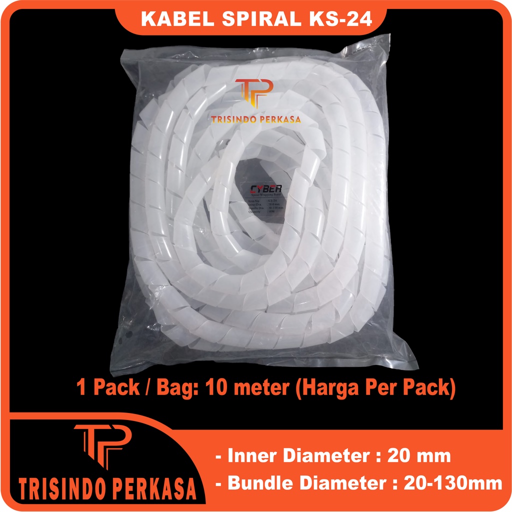 Kabel Spiral / Spiral Wrapping Band KS-24 KS 24 KS24 Spiral Kabel Pelindung Cable Spiral