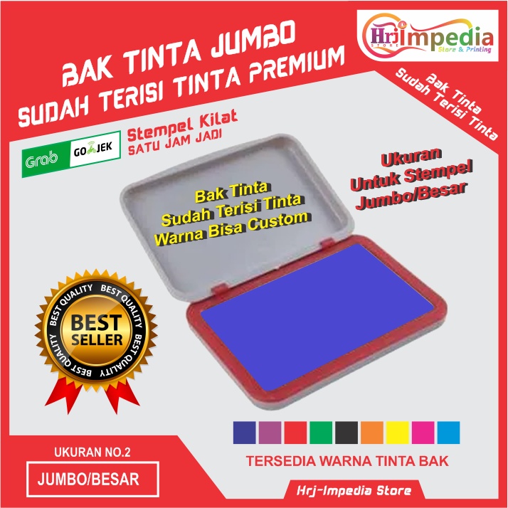 

Bak tinta stempel bantalan pad ukuran jumbo sudah terisi tinta premium | Bak Stempel Jumbo