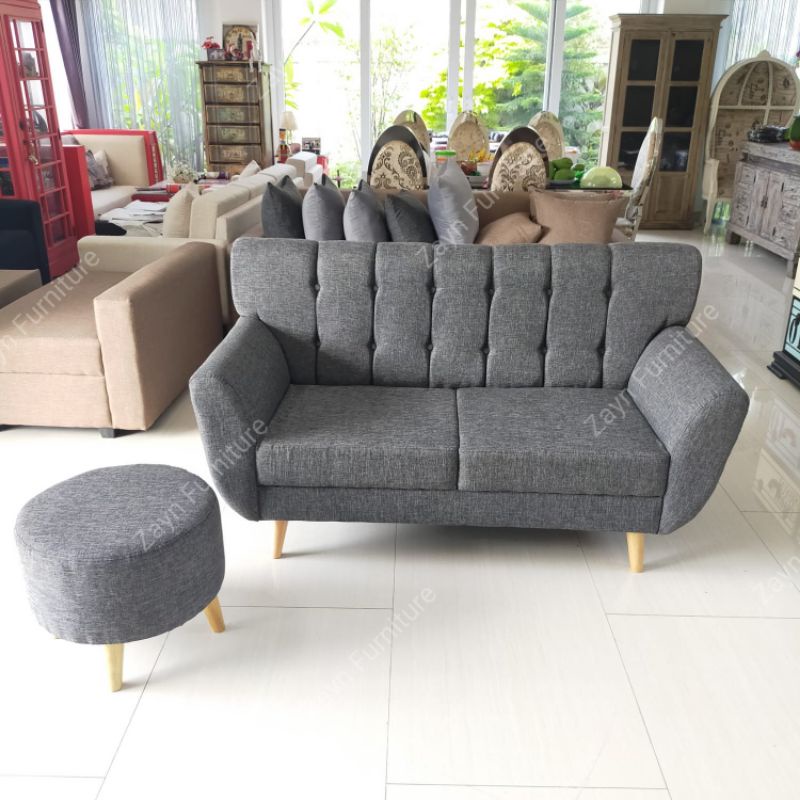 Zayn Furniture - Sofa Retro Scandinavian + Stool