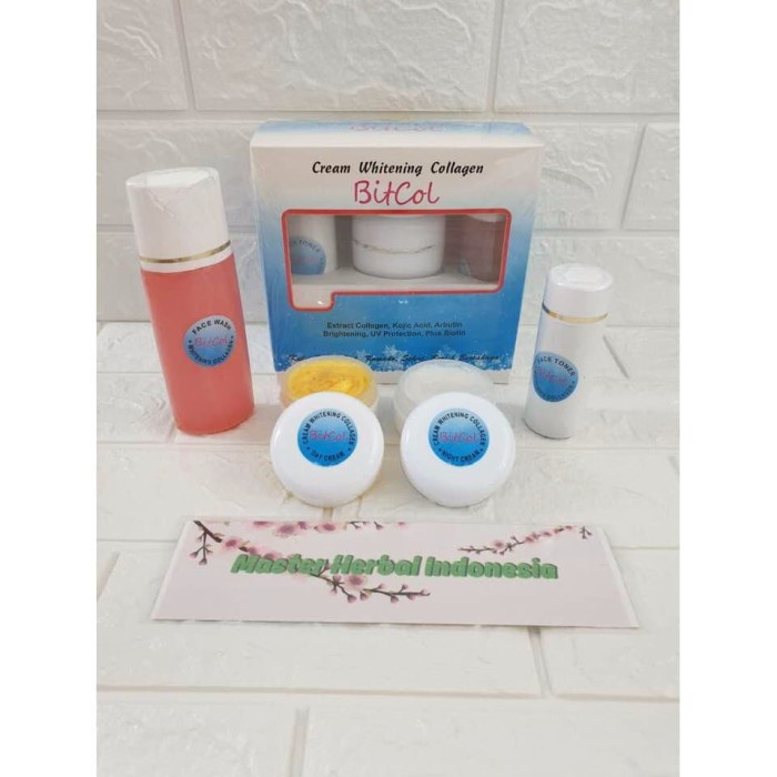 Cream Whitening BITCOL 35 gram Extract Collagen, Kojic Acid, Arbutin B