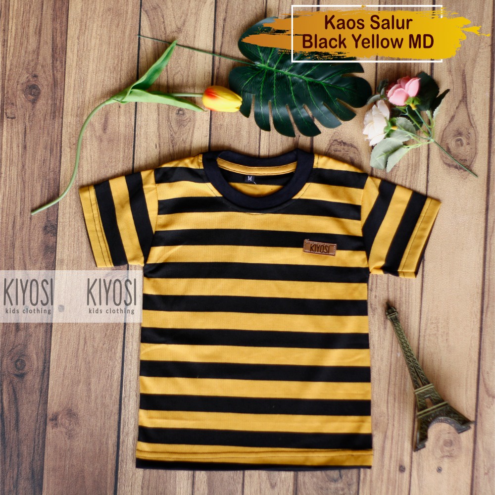 KIYOSI Kaos Baju Stripe Salur Anak CVC 30S Unisex 1 - 6 THN (1)