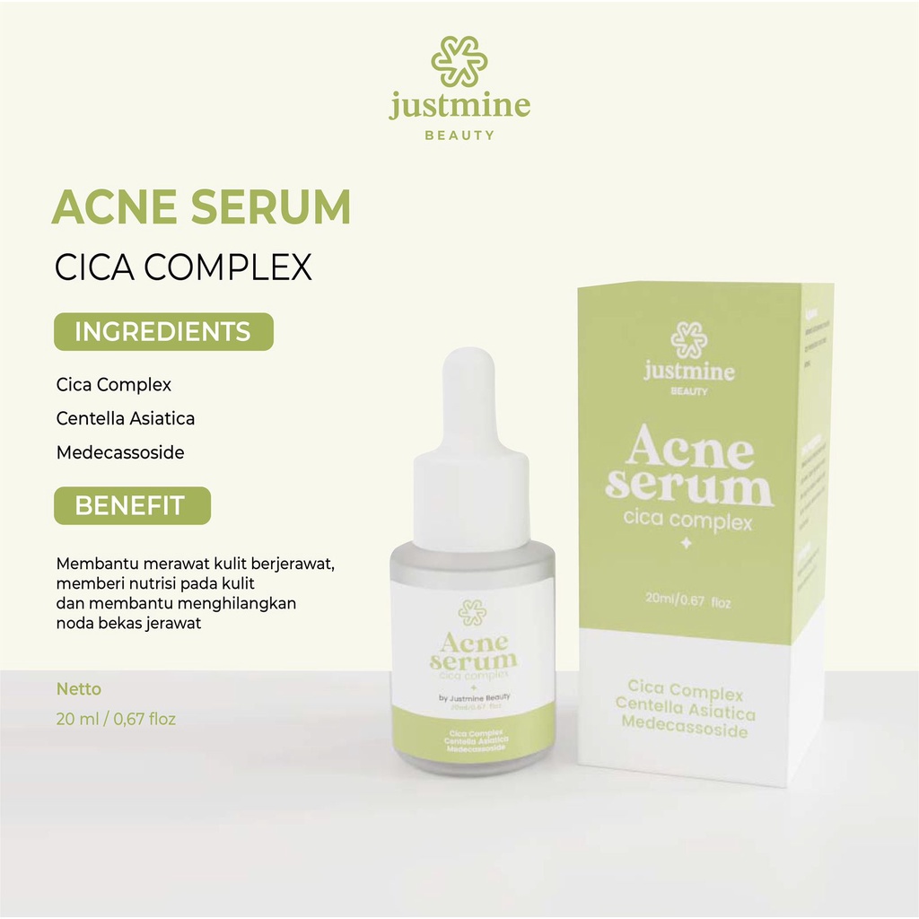 Acne Serum Cica Complex 20ml - Justmine Beauty | Serum Khusus Jerawat