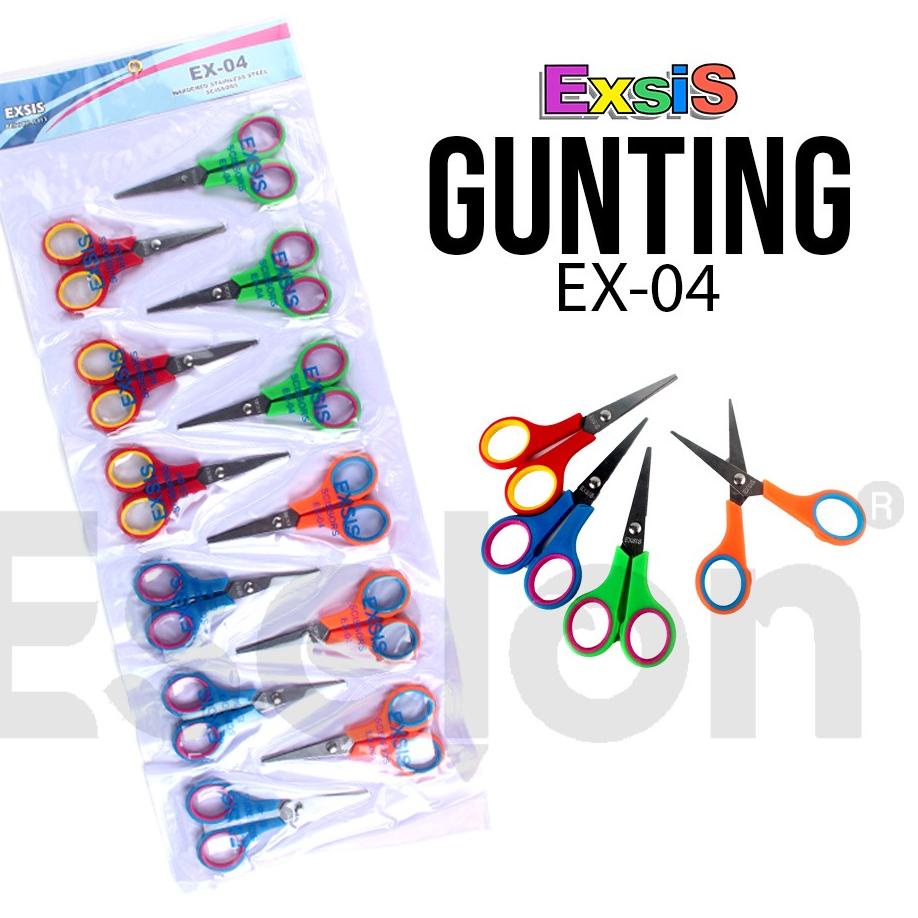 

Terlaris 12pcs Gunting / 1 renteng gunting PASTEL / Gunting PASTEL Exsis EX04 EX05 EX06 buruan