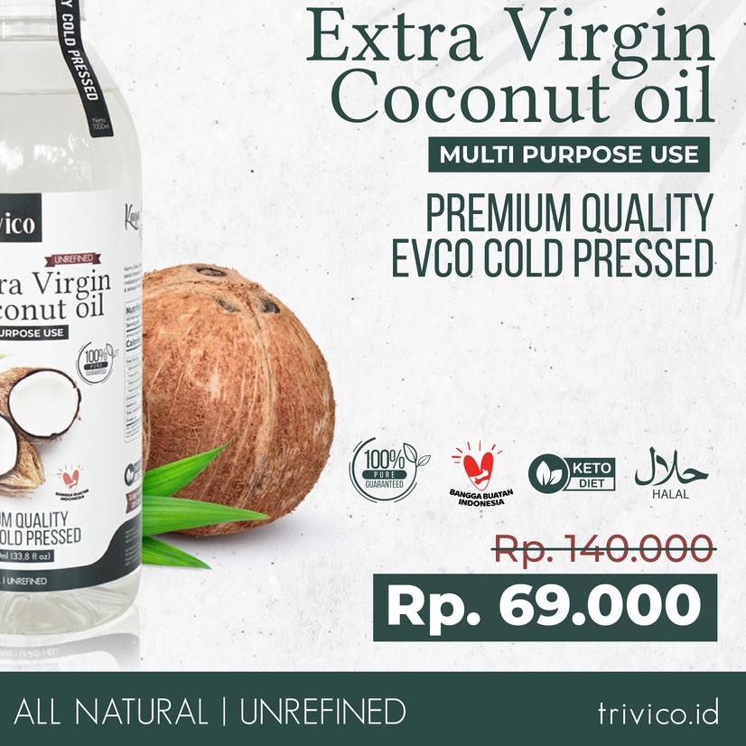 

☄ TRIVICO PREMIUM / E 1 LITER / MINYAK KELAPA MURNI 100% / COCONUT OIL - 1LITER 1000ML ☛