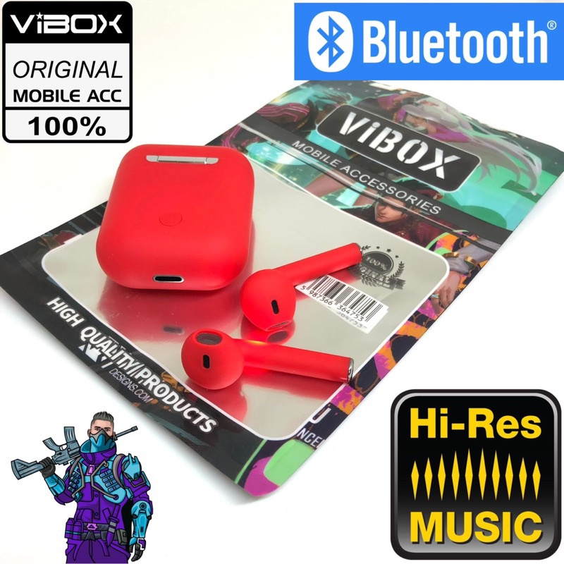 Vibox i12 BT macaron Warna TWS Bluetooth 5.0 Earphone Earbud Olahraga Wireless Earphones Nirkabel Headset With Mic BY SMOLL