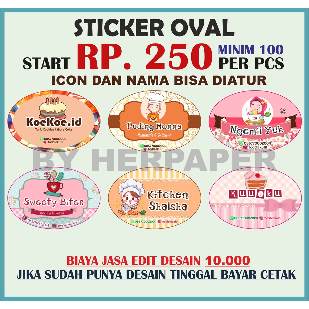 Stiker oval LOGO MAKANAN.STIKER PRODUK MAKANAN MINUMAN KEKINIAN.OLSHOP. STIKER PRODUK aesthetic