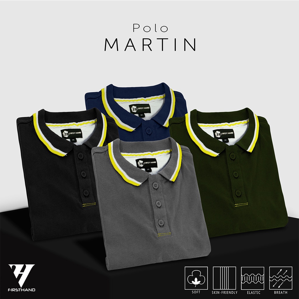 Firsthand Kaos Kerah Martin Abu-Abu Baju Polo Lengan Pendek