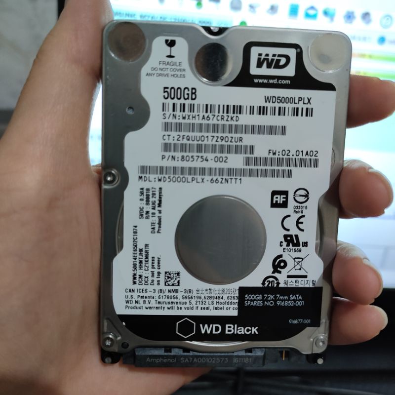 Harddisk 500GB WD Black Laptop 2.5 Inch | HDD 500 gb 2,5 inchi Sata