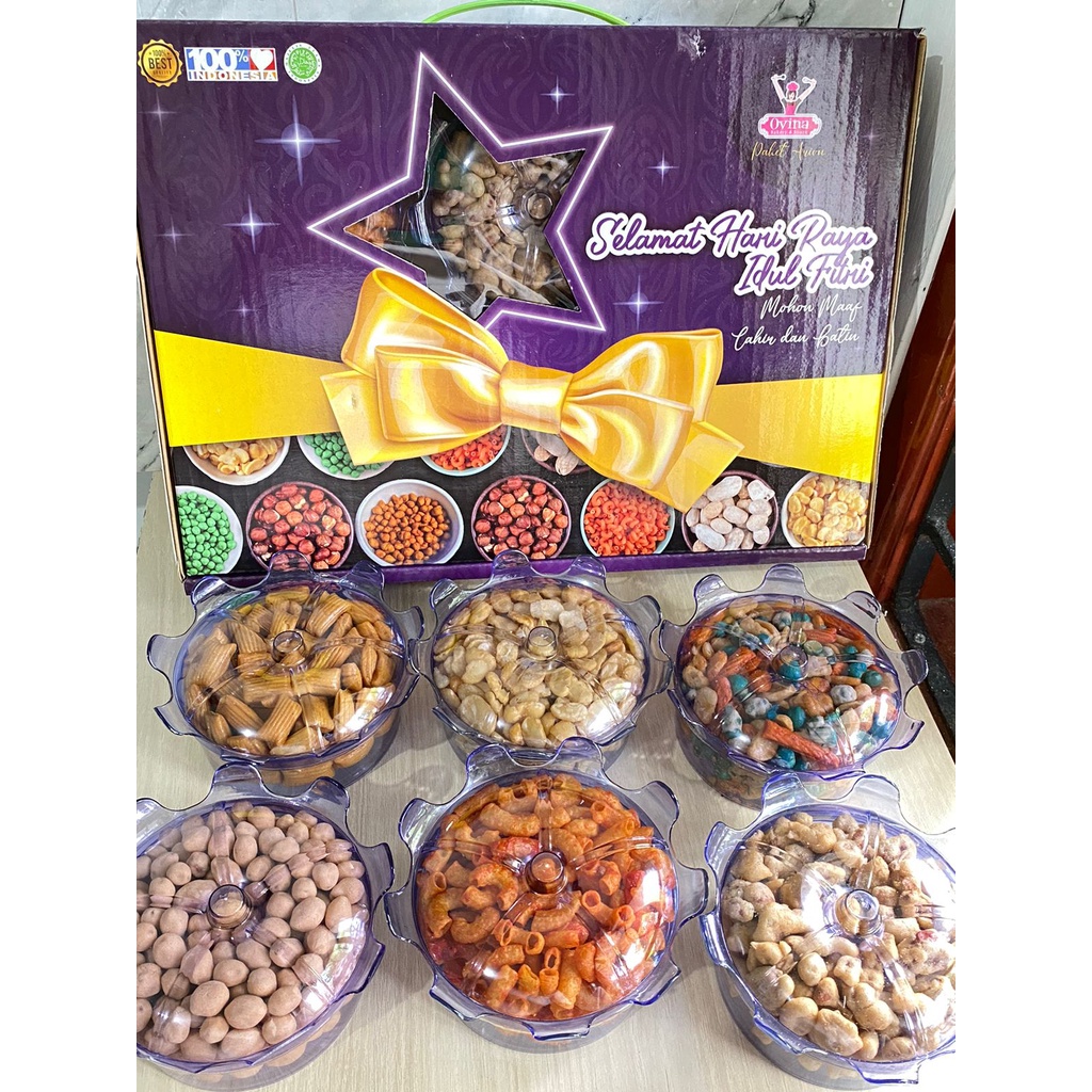 

OVINA ARION PAKET HAMPERS LEBARAN SNACK DAN KACANG 6 TOPLES