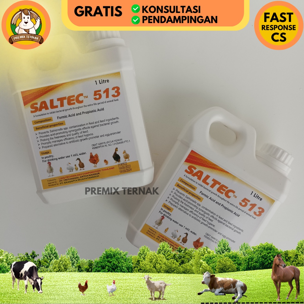 SALTEC 513 1 liter - Acidifier Cair (asam propionat asam format) untuk Ayam unggas - PEANGGANTI AGP