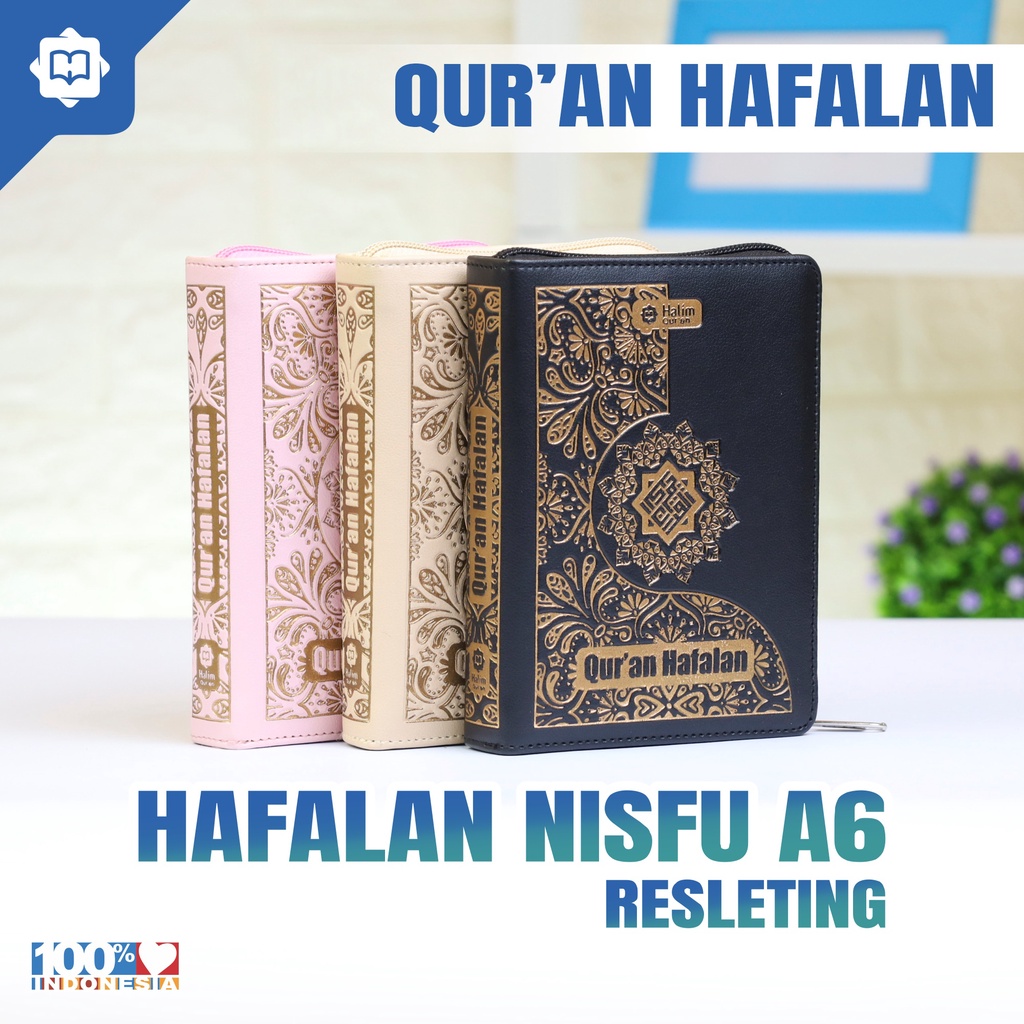Al Quran hafalan Halim A6 restleting saku - Al Quran hafalan saku resleting pocket alquran pojok