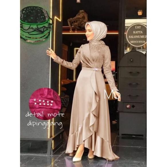 ORIGINAL Gamis Bridesmaid / Gamis Brokat / Dress Bridesmaid / Gamis Kondangan / Gamis Broklat / Dres